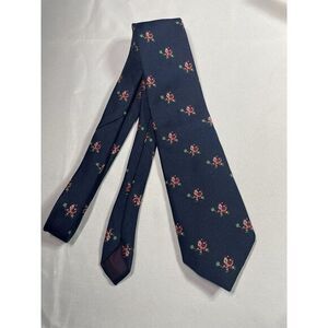 CAPE‎ COD Neckwear Santa Claus Christmas Computer Tech Navy Blue Men's Neck Tie